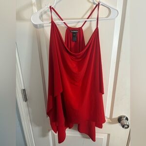 Express VINTAGE Vibrant Red Sleeveless Blouse size large EUC